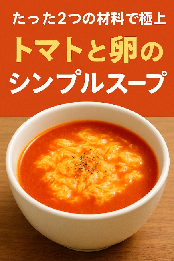 🥣たった2つの材料で極上！トマトと卵のシンプルスープレシピ