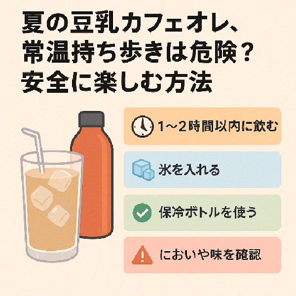 🥤夏の豆乳カフェオレ、常温持ち歩きは危険？安全に楽しむ方法