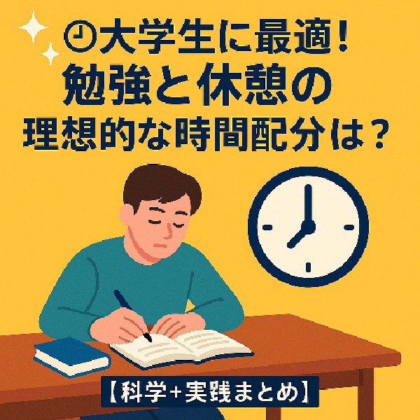 ⏱大学生に最適！勉強と休憩の理想的な時間配分とは？【科学＋実践まとめ】